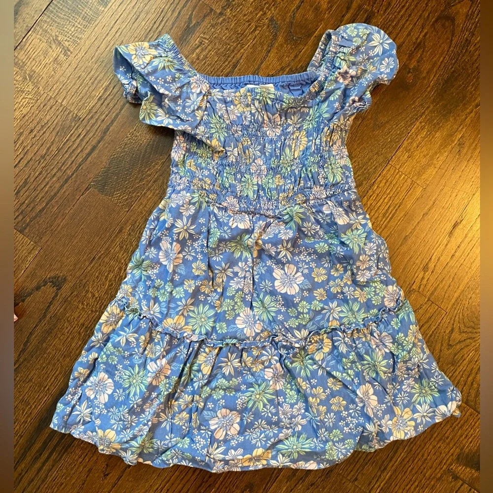 Jumping Beans- 2pc set Girls Pink Floral Smocked Sundress blue pink floral 4T